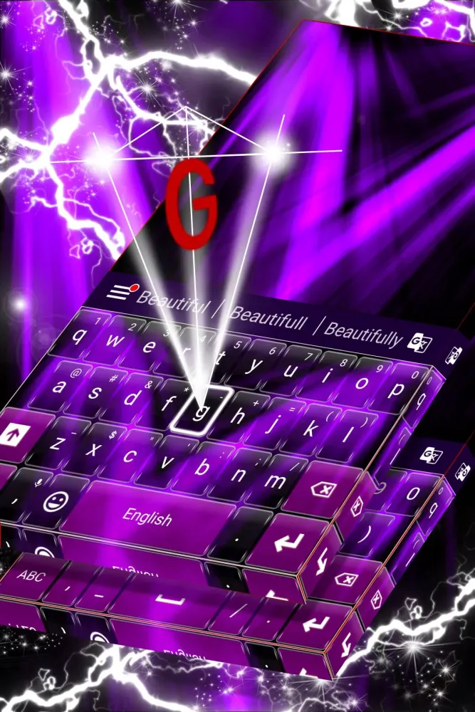 ภาพหน้าจอของ Purple Light Keyboard Theme