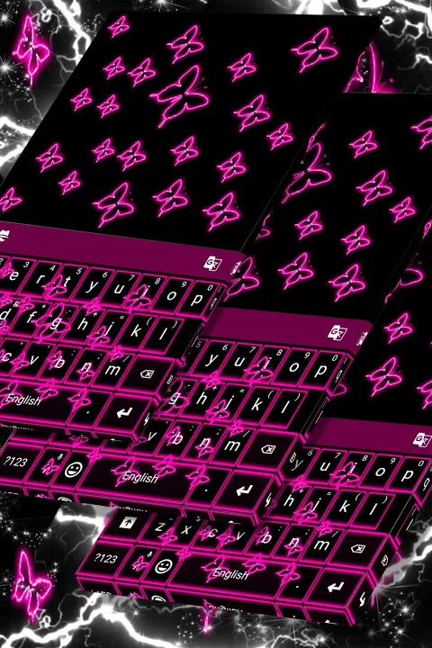 Neon Butterflies Keyboard应用截图