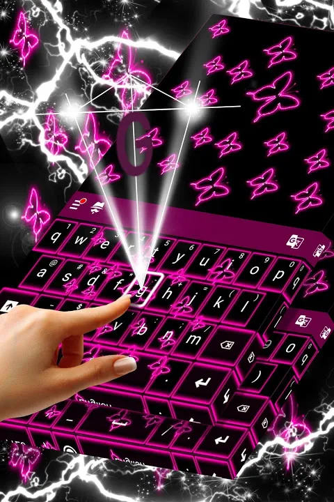 Neon Butterflies Keyboard应用截图