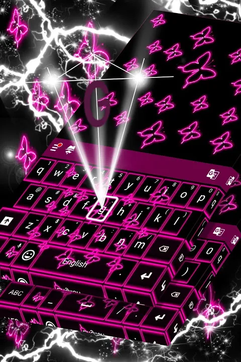 Neon Butterflies Keyboard应用截图