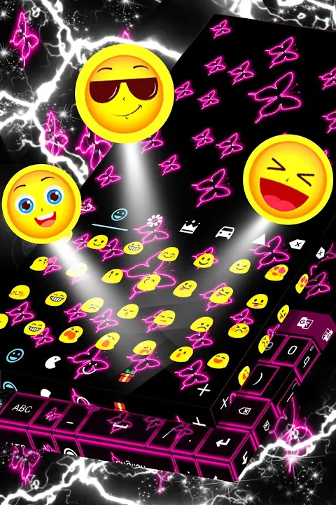 Neon Butterflies Keyboard应用截图