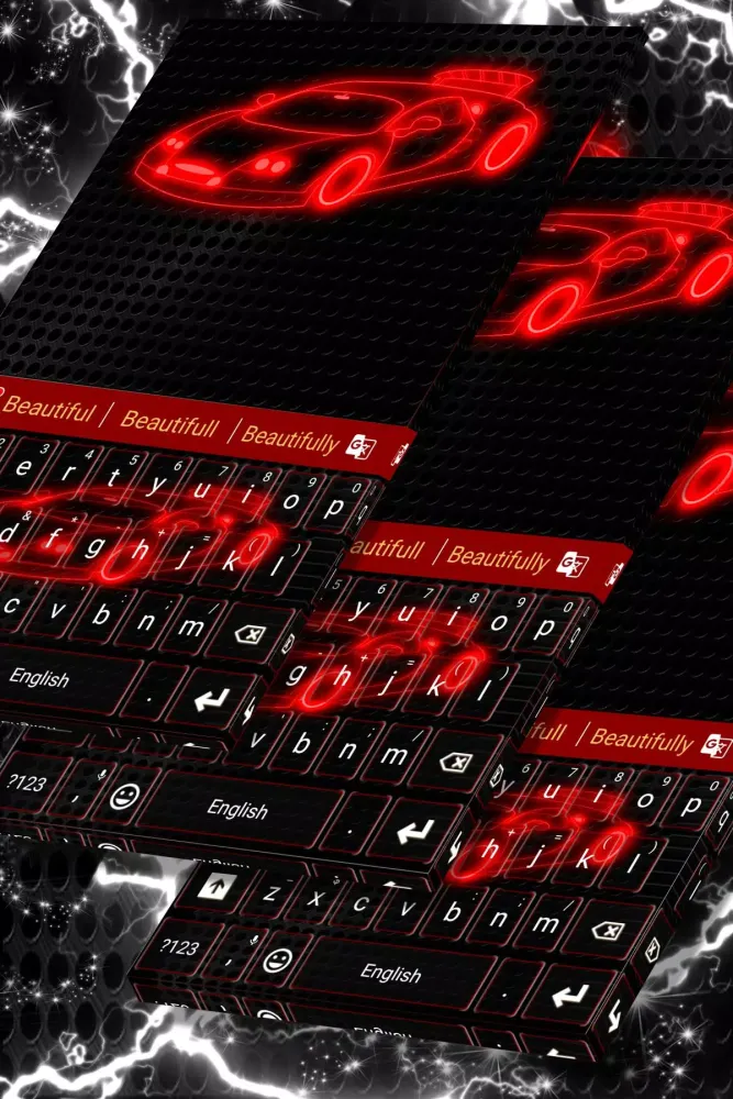 Captures d'écran de Neon Car Keyboard Theme