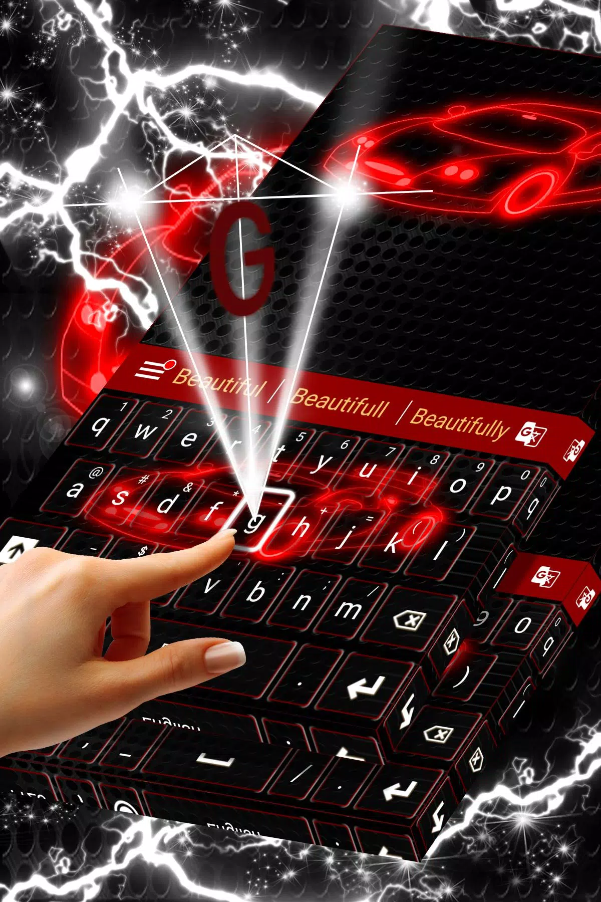 Neon Car Keyboard Theme Screenshots