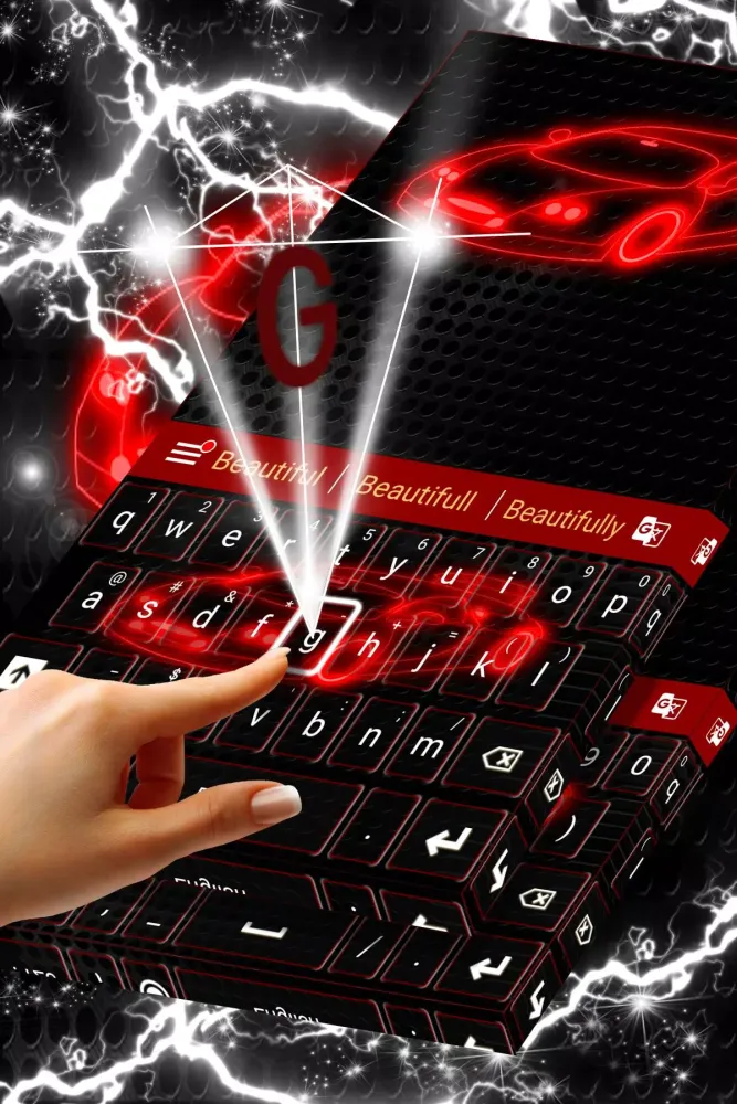 Captures d'écran de Neon Car Keyboard Theme