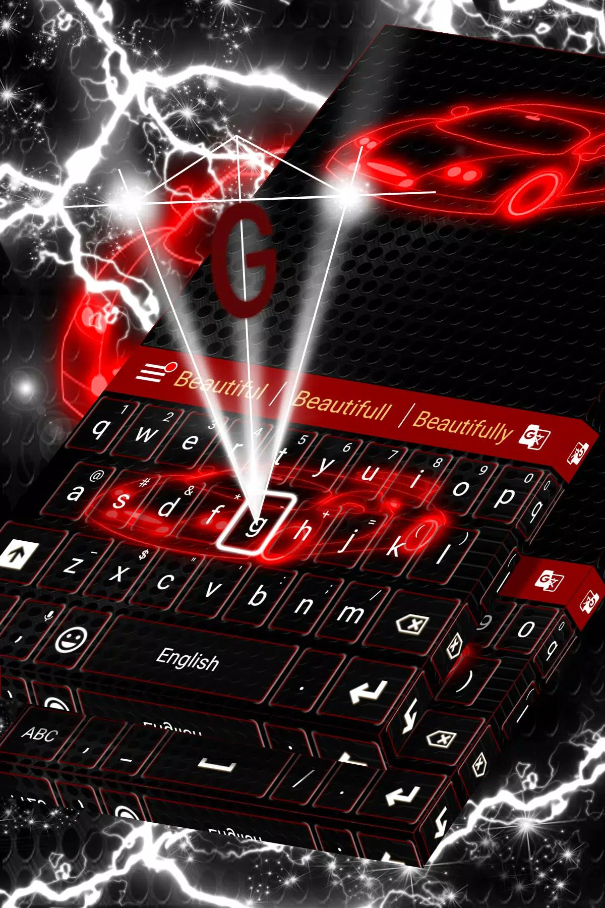 Neon Car Keyboard Theme Screenshots