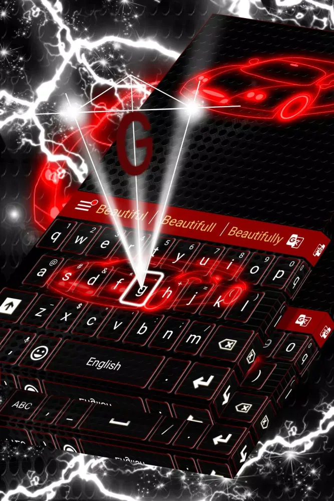 Captures d'écran de Neon Car Keyboard Theme