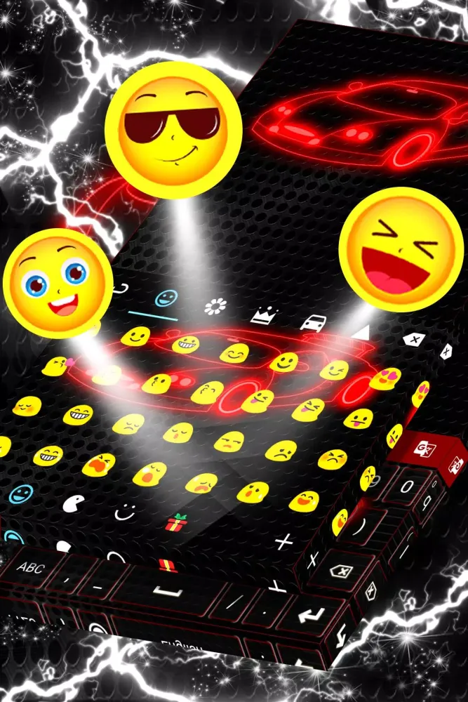 Captures d'écran de Neon Car Keyboard Theme