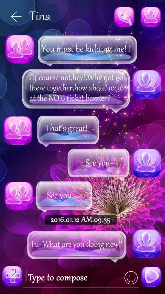 Screenshot di GO SMS CRYSTAL CLEAR THEME