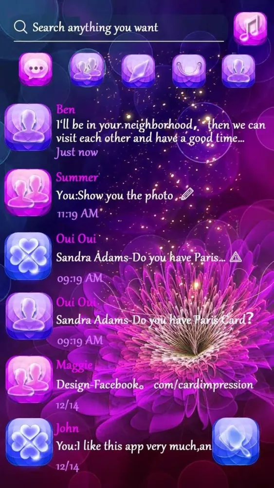 Screenshot di GO SMS CRYSTAL CLEAR THEME