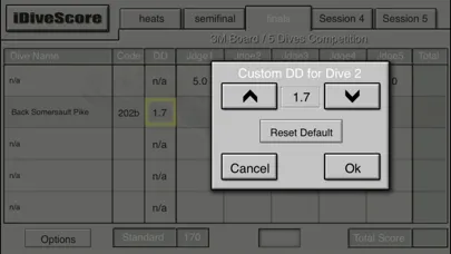 ภาพหน้าจอของ iDiveScore