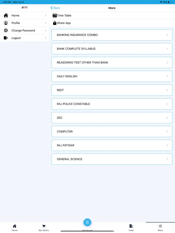 JB Classes Online Test iPad Screenshots