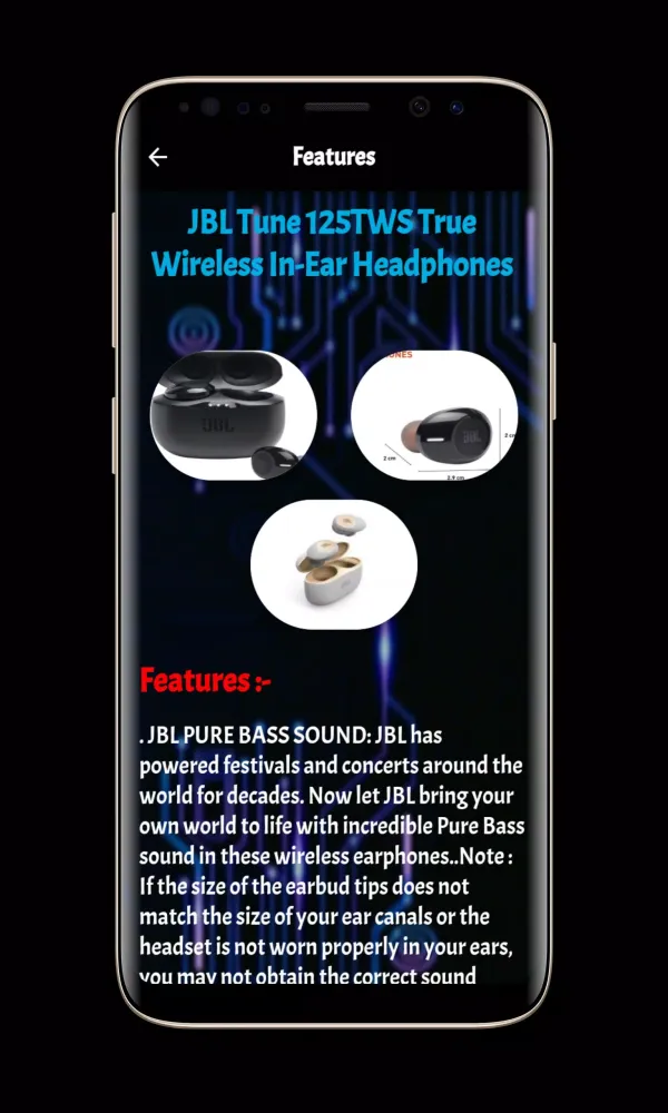 Ảnh chụp màn hình của JBL Tune 125 TWS Earbuds Guide