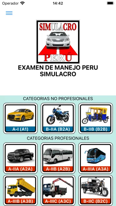 Captures d'écran de Simulacro Examen Peru 2024