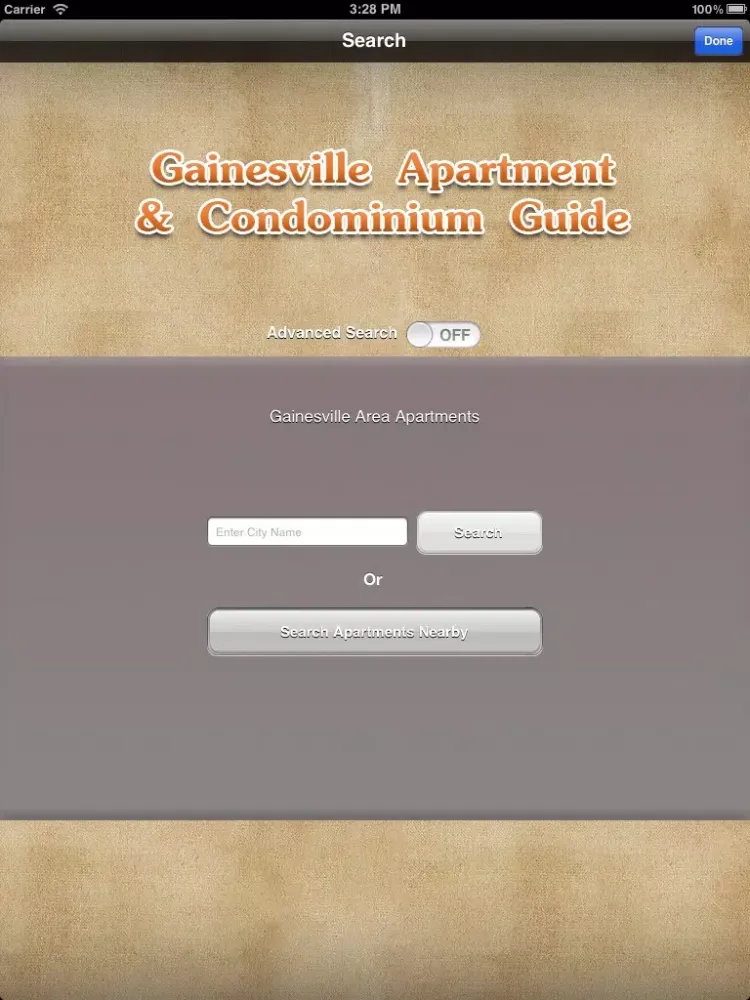 Tangkapan skrin Gainesville Rent iPad 
