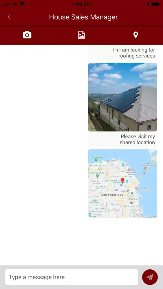 Capturas de tela do J. Carnes Roofing