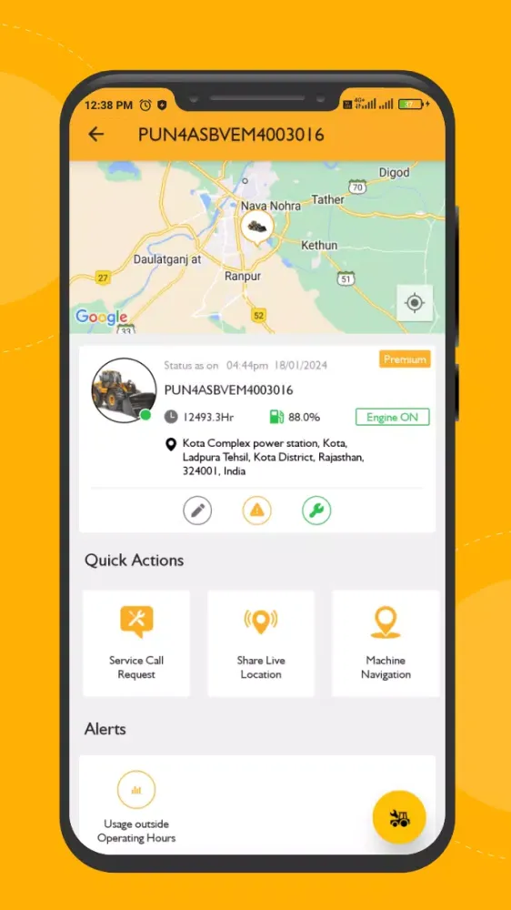 JCB Livelink Mobile App India Screenshots