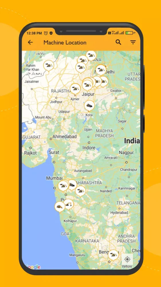 JCB Livelink Mobile App India Screenshots