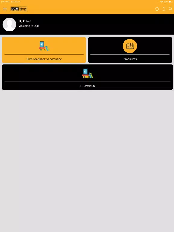 ภาพหน้าจอของ JCB Knowledge Center iPad 