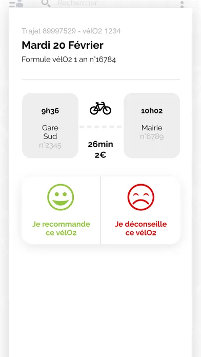 Zrzuty ekranu vélO2 officiel