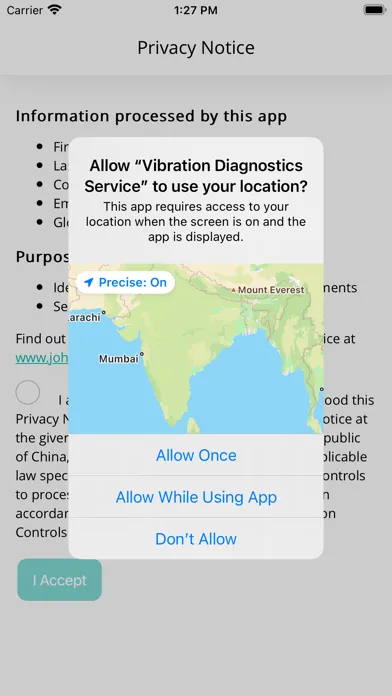 ภาพหน้าจอของ Vibration Diagnostic Service