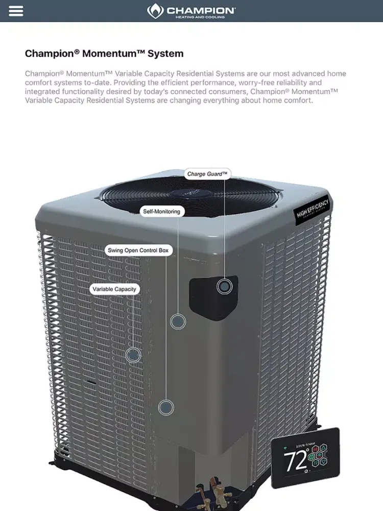 Champion® Momentum™ iPad 应用截图