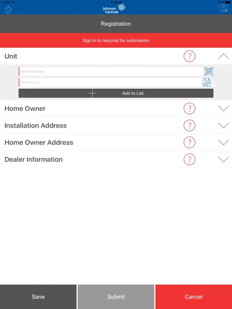 DS Warranty Registration iPad  스크린샷