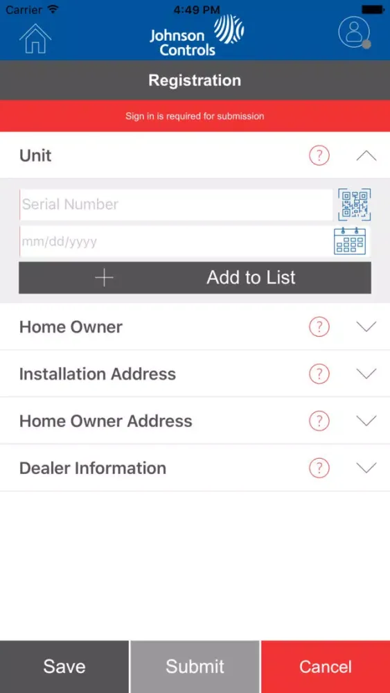 DS Warranty Registration 스크린샷