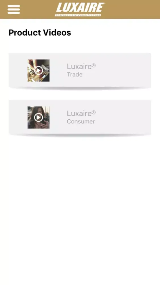Luxaire® Acclimate™ سکرین شاٹس