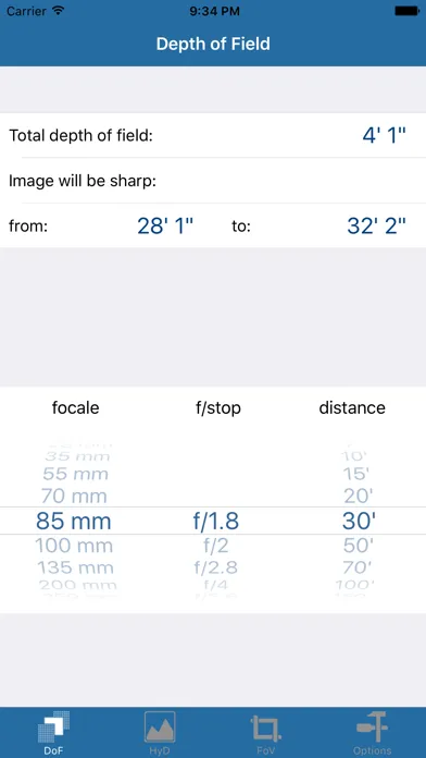 ภาพหน้าจอของ DoF plus