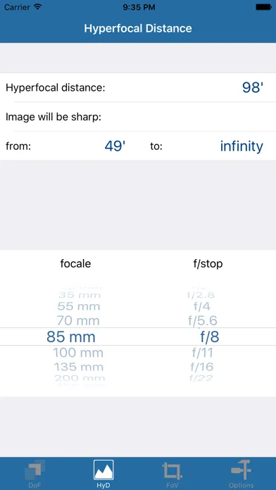 ภาพหน้าจอของ DoF plus