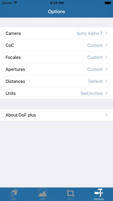 ภาพหน้าจอของ DoF plus