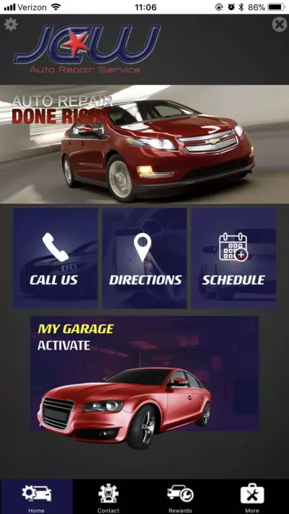 Capturas de tela do JCW Auto Repair