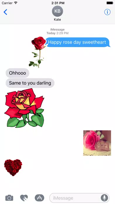 Rose day sticker for iMessage應用截圖