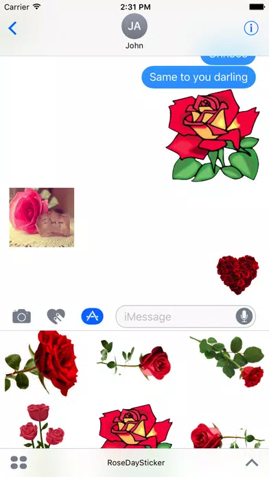 Rose day sticker for iMessage應用截圖