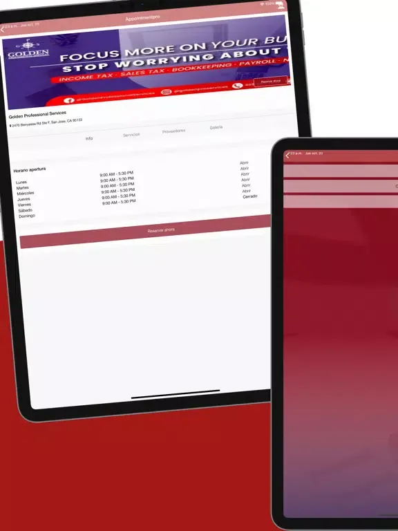 ภาพหน้าจอของ Golden Professional Services iPad 