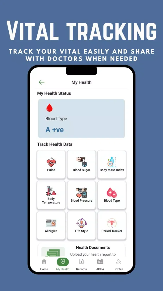 AarogyaOne ABHA PHR Screenshots