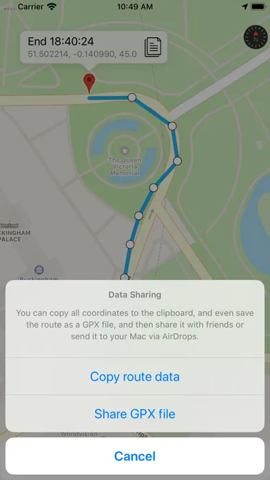 FootMark - Route recorder Screenshots