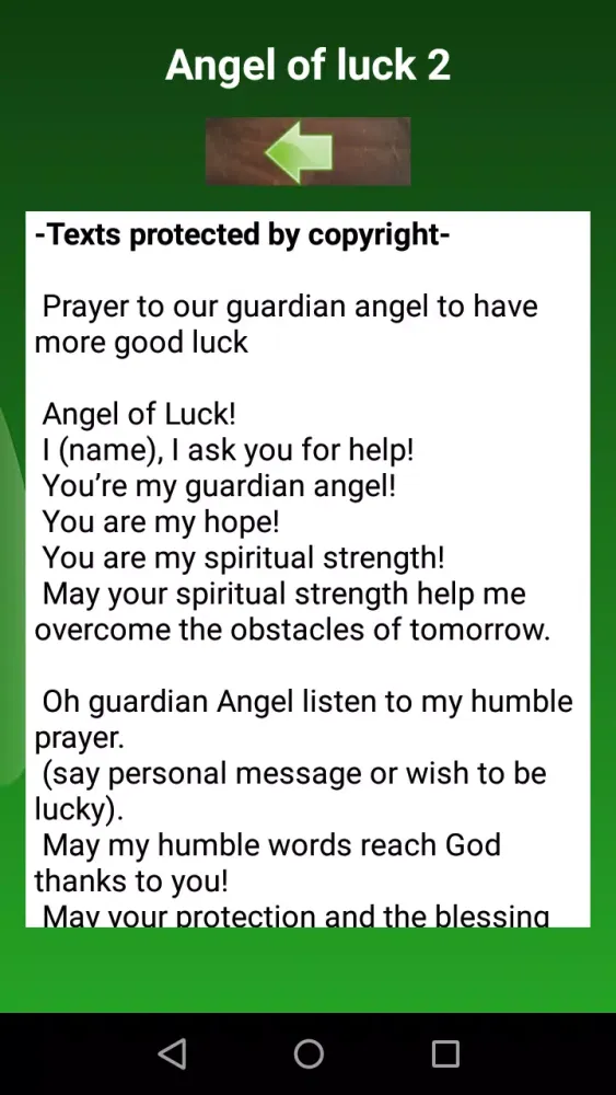 Zrzuty ekranu Prayers of good luck