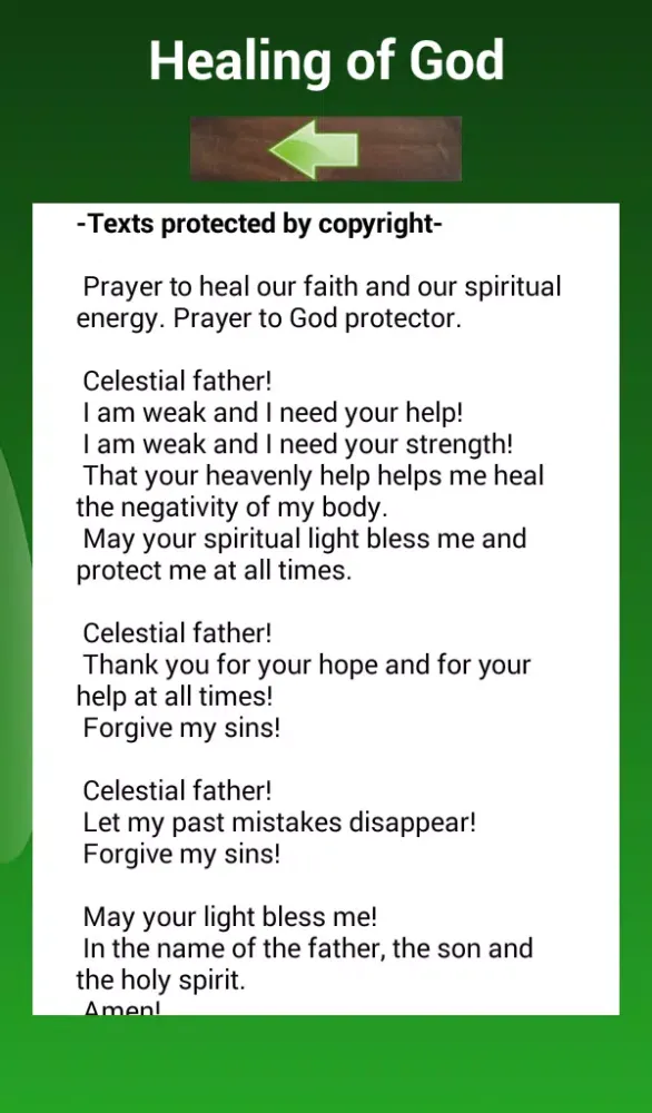 Zrzuty ekranu Prayers of good luck