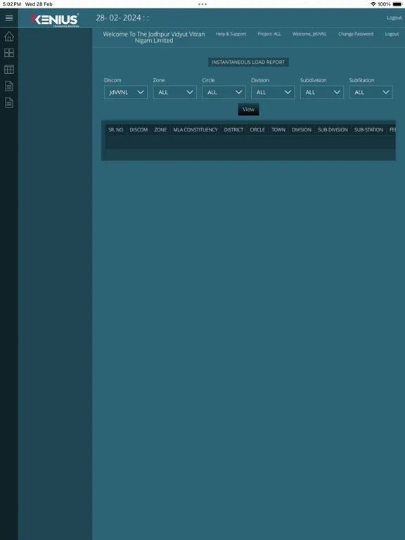 JDVVNL DashBoard iPad  स्क्रीनशॉट