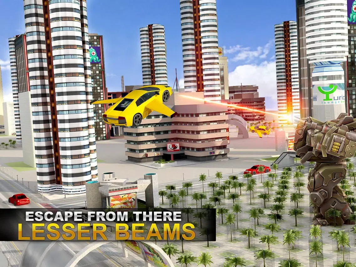 Future Flying Super Car: Robot Fighter Stunts 3D iPad  سکرین شاٹس
