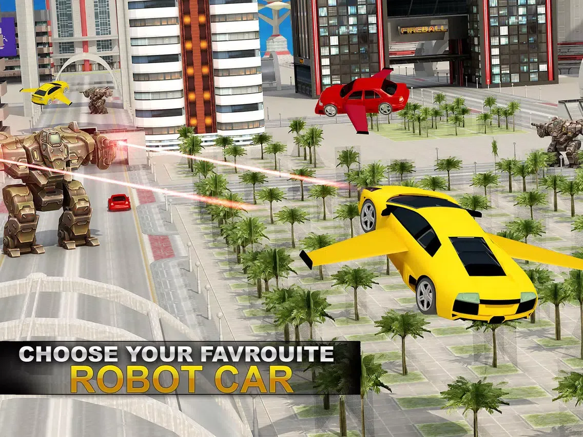 Future Flying Super Car: Robot Fighter Stunts 3D iPad  سکرین شاٹس