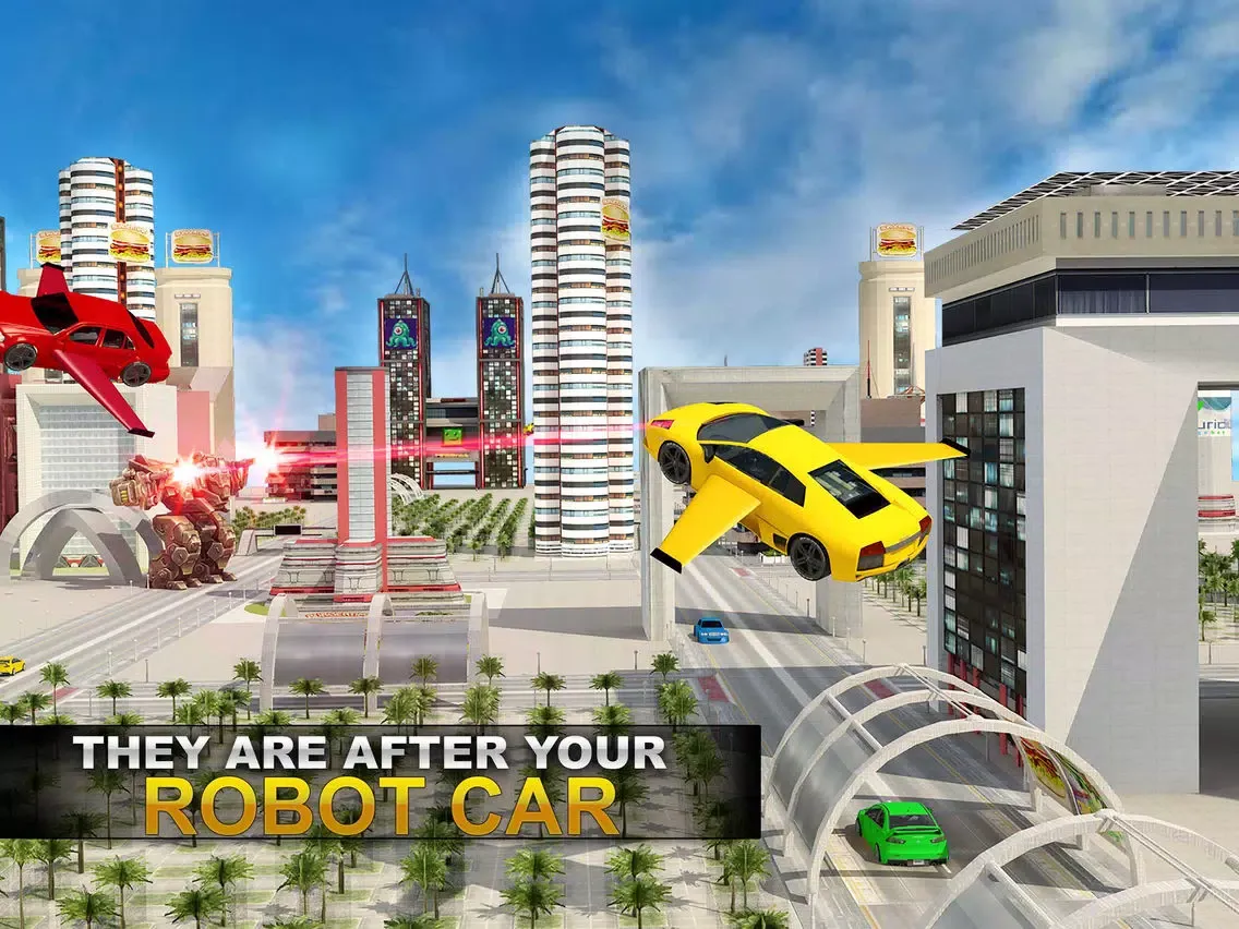 Future Flying Super Car: Robot Fighter Stunts 3D iPad  سکرین شاٹس