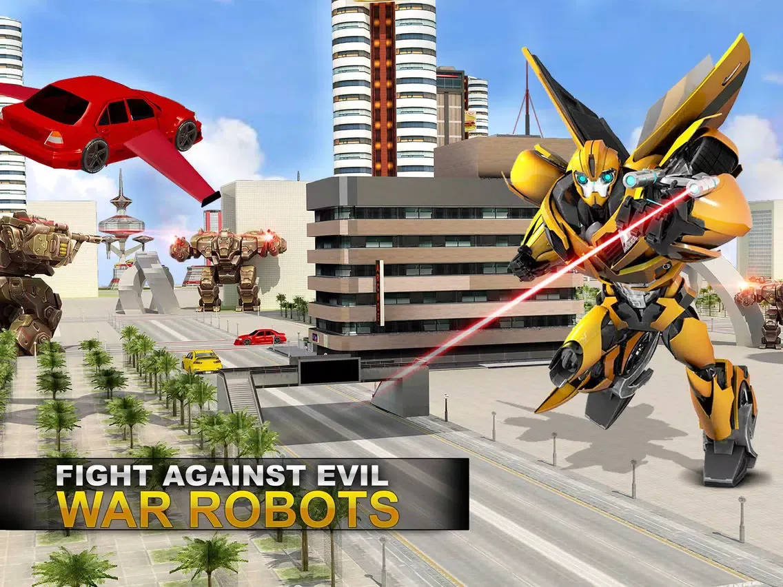 Future Flying Super Car: Robot Fighter Stunts 3D iPad  سکرین شاٹس