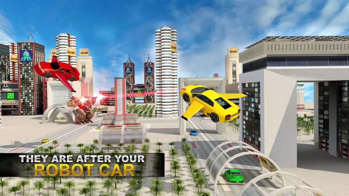 Future Flying Super Car: Robot Fighter Stunts 3D سکرین شاٹس