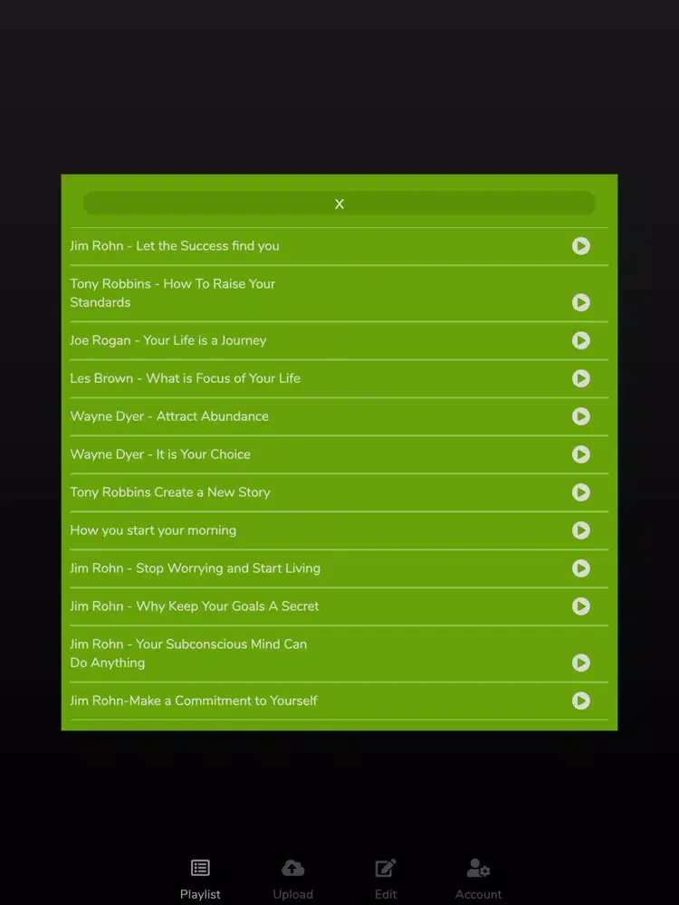 Ảnh chụp màn hình của J Podcaster iPad 