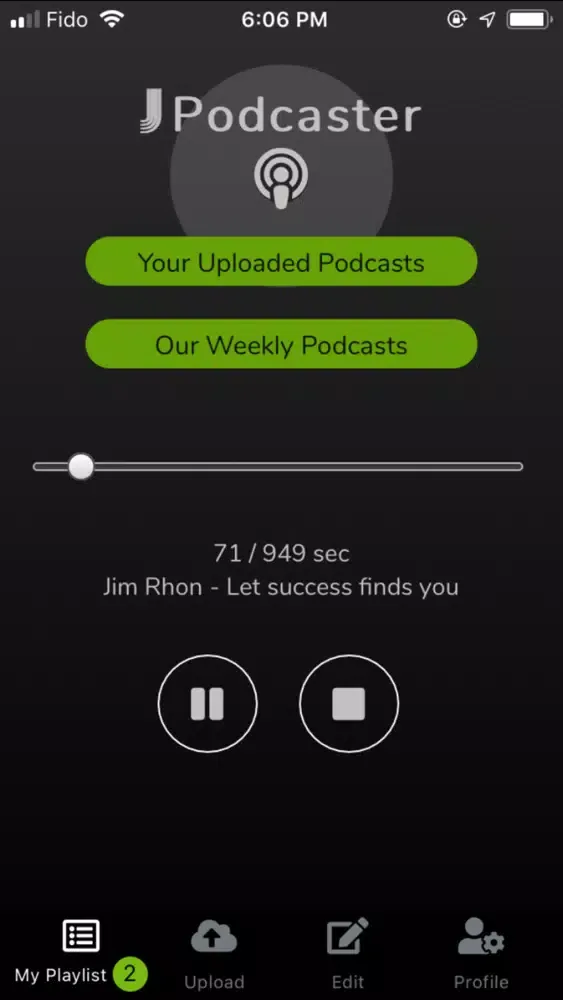Ảnh chụp màn hình của J Podcaster