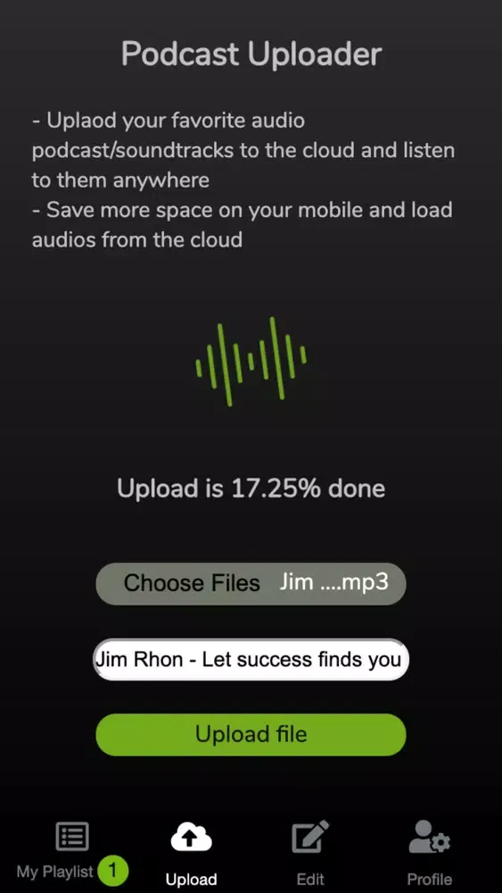 Ảnh chụp màn hình của J Podcaster