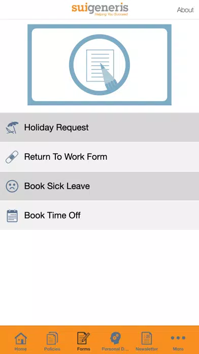 Tangkapan skrin Sui Generis App