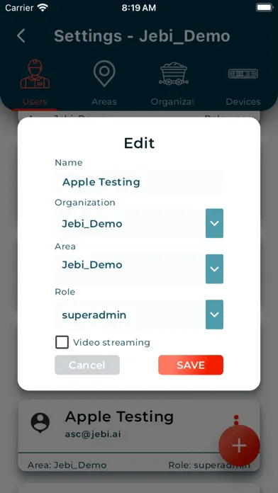 Captures d'écran de Jebi central app